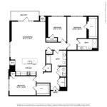 Opus Harbor Point Stamford - Floorplans (C2) Showing two bedrooms and two bathrooms, Stamford, CT