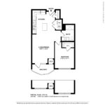 Opus Harbor Point Stamford - Floorplans (A1) Showing one bedroom and one bathroom, Stamford, CT