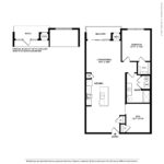 Opus Harbor Point Stamford - Floorplans (A17) Showing one bedroom and one bathroom, Stamford, CT