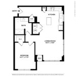 Opus Harbor Point Stamford - Floorplans (A19) Showing one bedroom and one bathroom, Stamford, CT