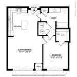 Opus Harbor Point Stamford - Floorplans (A5) Showing one bedroom and one bathroom, Stamford, CT