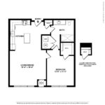 Opus Harbor Point Stamford - Floorplans (A6) Showing one bedroom and one bathroom, Stamford, CT