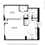 Opus Harbor Point Stamford - Floorplans (A7) Showing one bedroom and one bathroom, Stamford, CT