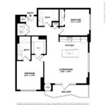 Opus Harbor Point Stamford - Floorplans (B2) Showing two bedrooms and two bathrooms, Stamford, CT