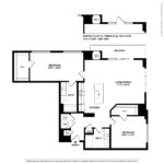 Opus Harbor Point Stamford - Floorplans (B3) Showing two bedrooms and two bathrooms, Stamford, CT