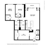 Opus Harbor Point Stamford - Floorplans (B9) Showing two bedrooms and two bathrooms, Stamford, CT