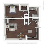 Opus Harbor Point Stamford - Furnished Floorplans (A7) Showing one bedroom and one bathroom, Stamford, CT