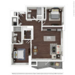 Opus Harbor Point Stamford, CT Floorplans (B2) Showing two bedrooms and two bathrooms