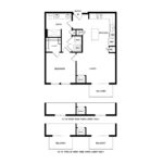 The Curb Norwalk (A4) Floorplans - showing one bedroom and one bath, Norwalk, CT