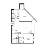 The Curb Norwalk (B3) Floorplans - showing two bedrooms and two baths, Norwalk, CT