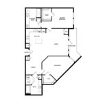 The Curb Norwalk (B4) Floorplans - showing two bedrooms and two bath, Norwalk, CT