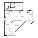 The Curb Norwalk (B5) Floorplans - showing two bedrooms and two baths, Norwalk, CT