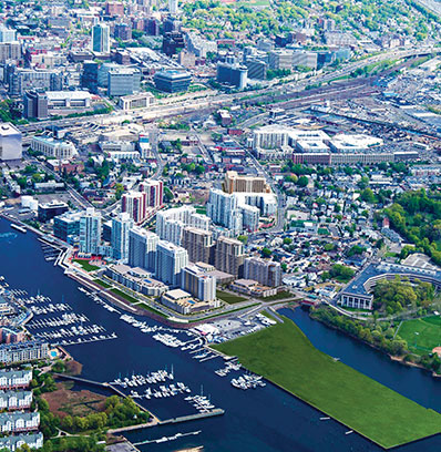 Stamford, CT Harbor Point Aerial View - Our Difference Land Stamford