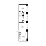 The Beacon Jersey Criterion (A14) Floorplans - Showing one bedroom and one bath, Jersey City, NJ