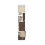 The Beacon Jersey Criterion (A14) Unfurnished Floorplans - Showing one bedroom and one bath, Jersey City, NJ