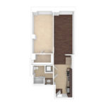 The Beacon Jersey Criterion (A15) Unfurnished Floorplans - Showing one bedroom and one bath, Jersey City, NJ