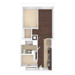 The Beacon Jersey Criterion (A22) Unfurnished Floorplans - Showing one bedroom and one bath, Jersey City, NJ