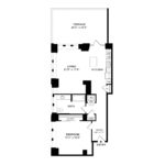 The Beacon Jersey Criterion (A24) Floorplans - Showing one bedroom and one bath, Jersey City, NJ