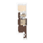 The Beacon Jersey Criterion (A28) Unfurnished Floorplans - Showing one bedroom and one bath, Jersey City, NJ