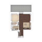 The Beacon Jersey Criterion (A29) Unfurnished Floorplans - Showing one bedroom and one bath, Jersey City, NJ