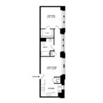 The Beacon Jersey Criterion (A4) Floorplans - Showing one bedroom and one bath, Jersey City, NJ