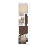 The Beacon Jersey Criterion (A4) Unfurnished Floorplans - Showing one bedroom and one bath, Jersey City, NJ