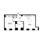 The Beacon Jersey Criterion (A7) Floorplans - Showing one bedroom and one bath, Jersey City, NJ