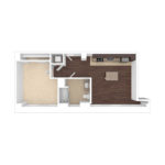 The Beacon Jersey Criterion (A7) Floorplans - Showing one bedroom and one bath, Jersey City, NJ