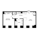 The Beacon Jersey Criterion (B8) Floorplans - Showing one bedroom and one bath, Jersey City, NJ