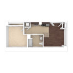 The Beacon Jersey Criterion (B8) Unfurnished Floorplans - Showing one bedroom and one bath, Jersey City, NJ