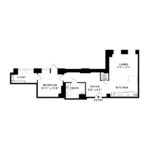 The Beacon Jersey Criterion (A9) Floorplans - Showing one bedroom and one bath, Jersey City, NJ