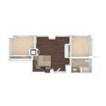 The Beacon Jersey Criterion (B2) Unfurnished Floorplans - Showing two bedroom and one bath, Jersey City, NJ