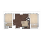 The Beacon Jersey Criterion (B3) Unfurnished Floorplans - Showing two bedroom and one bath, Jersey City, NJ