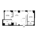 The Beacon Jersey Criterion (B4) Floorplans - Showing two bedroom and one bath, Jersey City, NJ