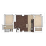 The Beacon Jersey Criterion (B4) Unfurnished Floorplans - Showing two bedroom and one bath, Jersey City, NJ