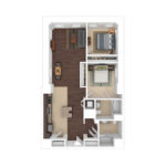 The Beacon Jersey Criterion (B7) Furnished Floorplans - Showing two bedrooms and two bath, Jersey City, NJ