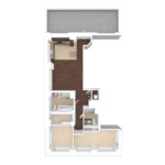 The Beacon Jersey Criterion (B9) Unfurnished Floorplans - Showing two bedrooms and two bath, Jersey City, NJ