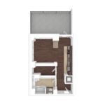 The Beacon Jersey Criterion (S11) Unfurnished Floorplans - Showing one bedroom and one bath, Jersey City, NJ