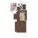 The Beacon Jersey Criterion (S12) Unfurnished Floorplans - Showing one bedroom and one bath, Jersey City, NJ