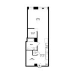 The Beacon Jersey Criterion (S13) Floorplans - Showing one bedroom and one bath, Jersey City, NJ