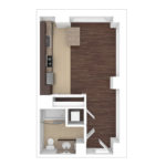 The Beacon Jersey Criterion (S3) Unfurnished Floorplans - Showing one bedroom and one bath, Jersey City, NJ