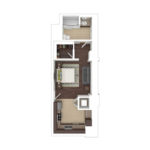 The Beacon Jersey Criterion (S4) Furnished Floorplans - Showing one bedroom and one bath, Jersey City, NJ