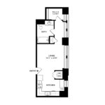 The Beacon Jersey Criterion (B5) Floorplans - Showing one bedroom and one bath, Jersey City, NJ