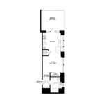 The Beacon Jersey Criterion (S6) Floorplans - Showing one bedroom and one bath, Jersey City, NJ