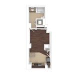 The Beacon Jersey Criterion (S8) Unfurnished Floorplans - Showing one bedroom and one bath, Jersey City, NJ