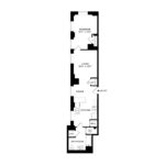 The Beacon Jersey Hague (A12) Floorplans - Showing one bedroom and one bath, Jersey City, NJ