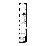 The Beacon Jersey Hague (A13) Floorplans - Showing one bedroom and one bath, Jersey City, NJ