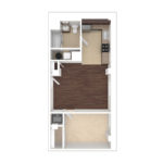 The Beacon Jersey Hague (A16) Unfurnished Floorplans - Showing one bedroom and one bath, Jersey City, NJ