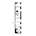 The Beacon Jersey Hague (A17) Floorplans - Showing one bedroom and one bath, Jersey City, NJ