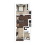 The Beacon Jersey Hague (A21) Furnished Floorplans - Showing one bedroom and one bath, Jersey City, NJ